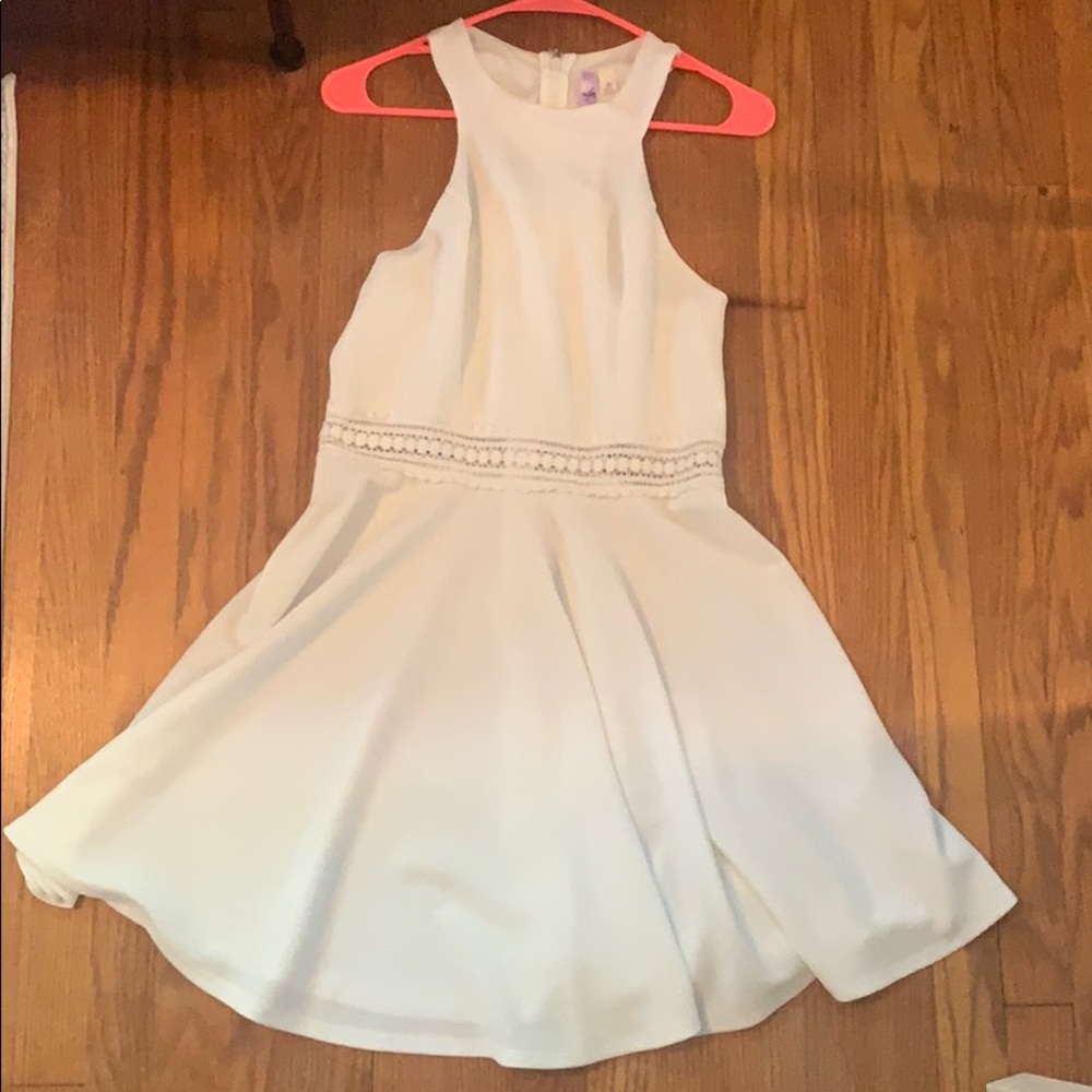 White fit and flare dress